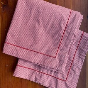 Red Gingham Flanged Accent Pillow Shams (fits 20” pillow insert, not included)